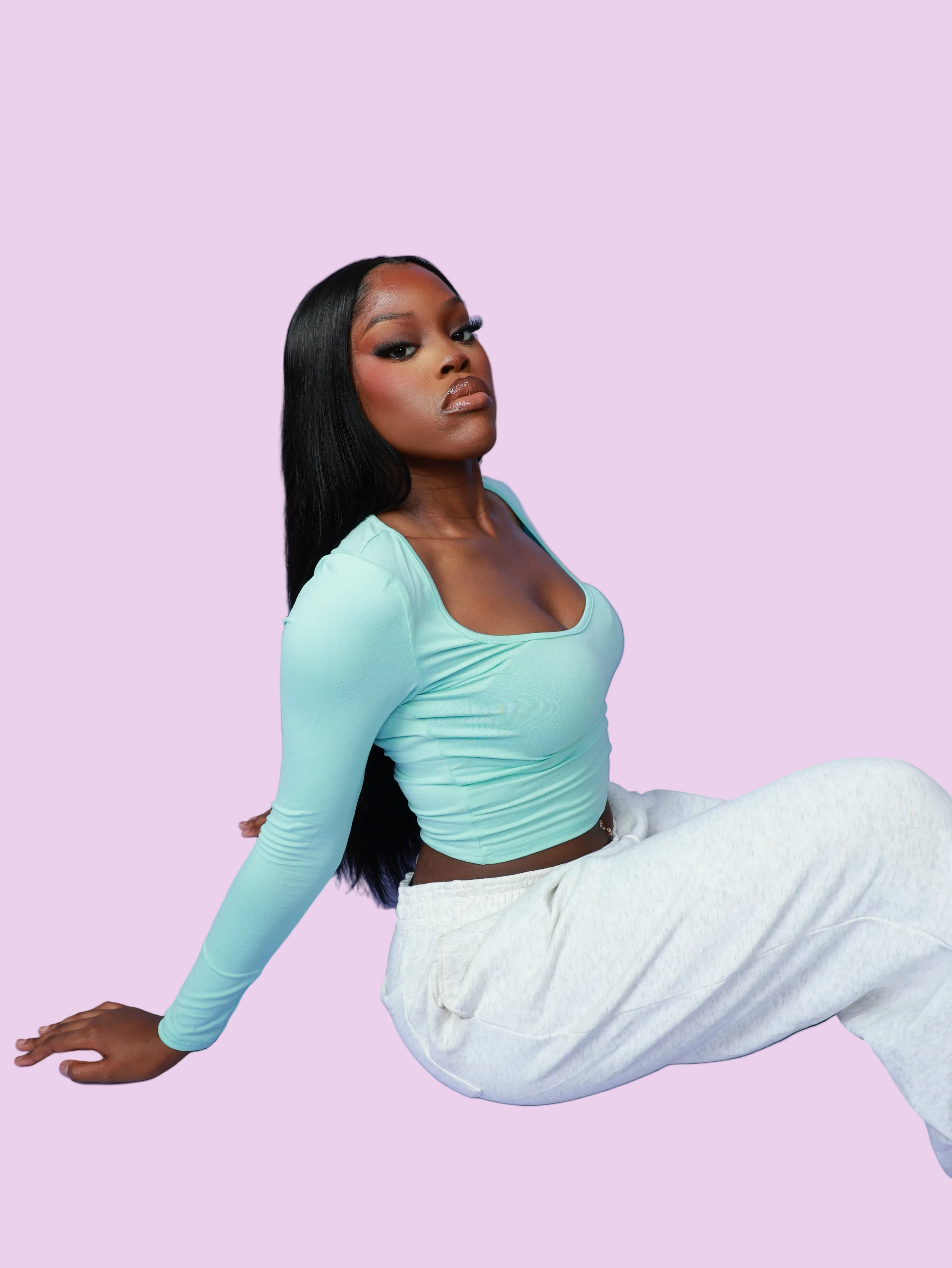 100% raw straight hair from Bare Hair showing unprocessed texture, full density, and natural luster