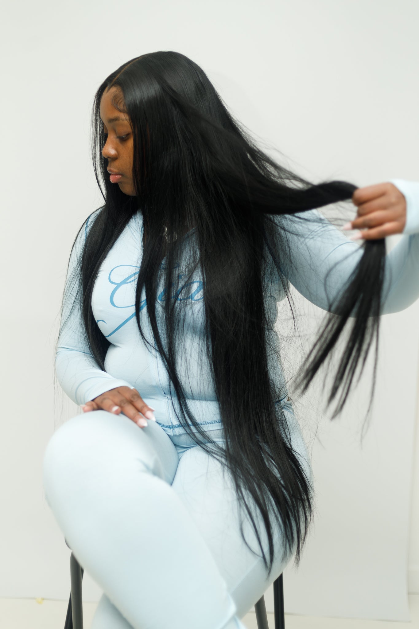 Premium raw straight hair by Bare Hair with aligned cuticles, smooth strands, and healthy shine