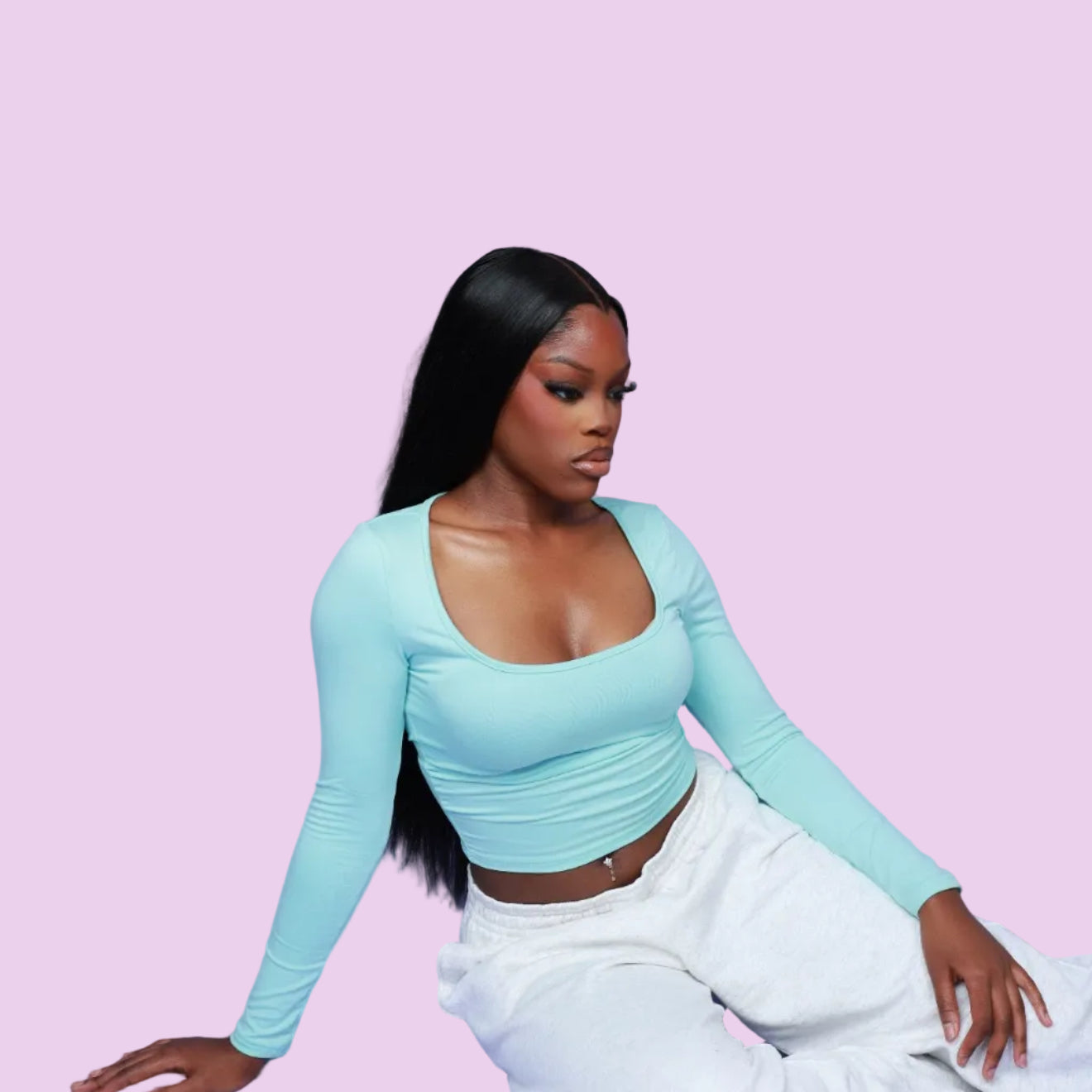 Raw straight hair bundles from Bare Hair with thick strands, natural movement, and a soft sheen
